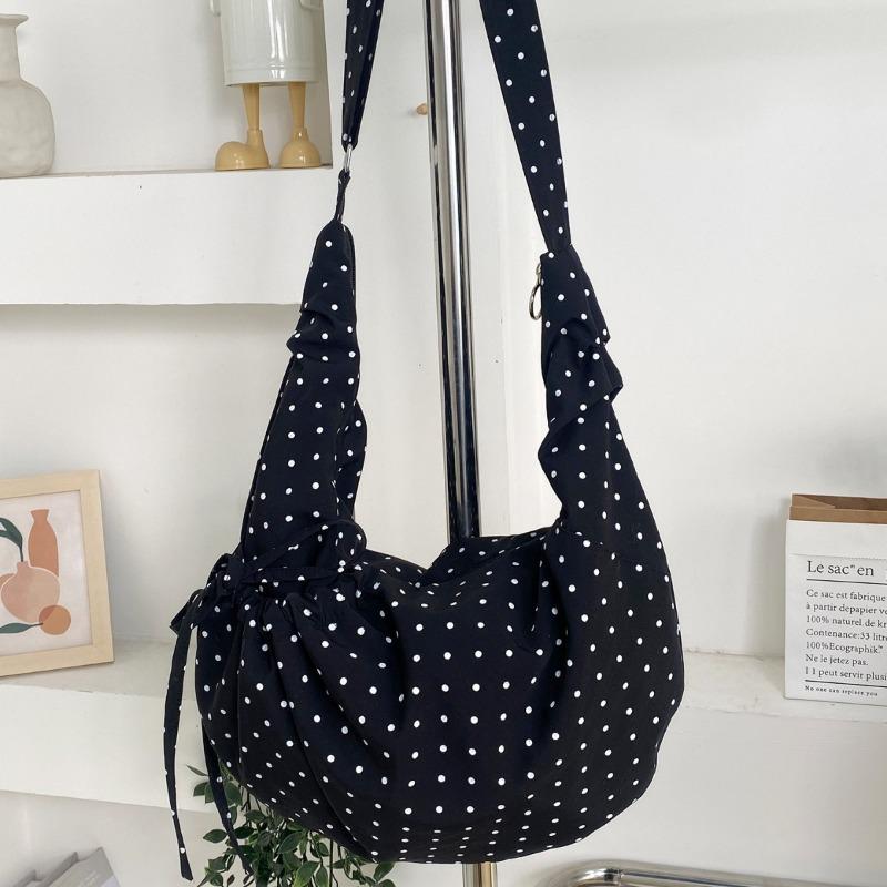 Fashionable and Simple Business-style Dotted Pleated Crossbody Bag with Large Capacity Tote Bag