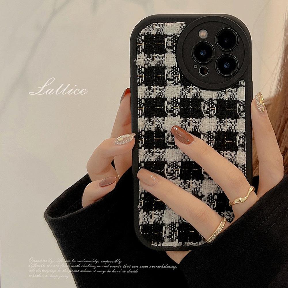 Fleece Cloth Small Fragrance Style 14pro Max IPhone Case IPhone 13 Checked 12 Suitable for 15 Houndstooth 11 X
