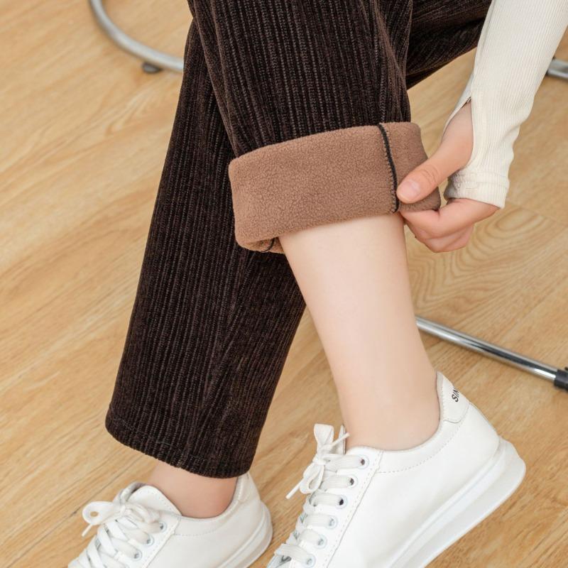 Женские вельветовые брюки с флисовой подкладкой из синели — фото 11