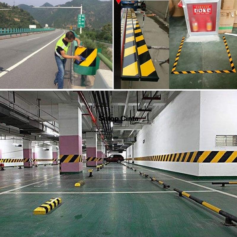 20cm*3M Waterproof Reflective Tape Yellow-Black Left Or Right Adhesive High Visibility Caution Warning Safety Reflectors Sticker