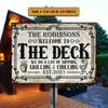 Pc D Flat Customizable The Robinsons Deck Metal Sign Rustic Iron Outdoor Decor For Patio Yard Backyard Wall Hanging For D