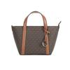 Michael Kors Mk Pratt Logo Zip Coated Canvas Tote Bag Women Tote Bags Brown 35S4G3FM1B-BROWN