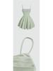 New Summer Fashion Evening Gown: Sexy Solid Color Pleated Dress with Back Zipper & Spaghetti Straps