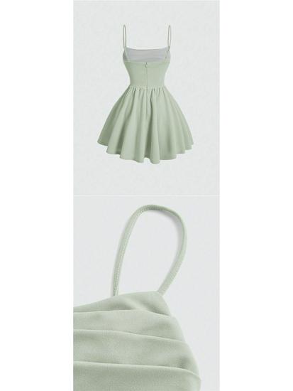 New Summer Fashion Evening Gown: Sexy Solid Color Pleated Dress with Back Zipper & Spaghetti Straps