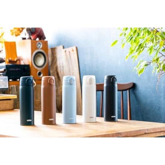Thermos Vacuum Insulated Travel Mug 500ml Dark Navy Removable Drinking Spout Easy Clean Ultra Lightweight Compact Type One-Touch Open Stainless Bottle