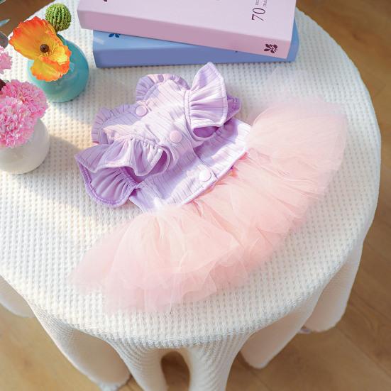 Bunny Ears Dog Dress Tulle Tutu Skirt Pet Dress with 3D Rabbit Ears Cute Bunny Dress for Dogs Cats Party Holiday Outfit