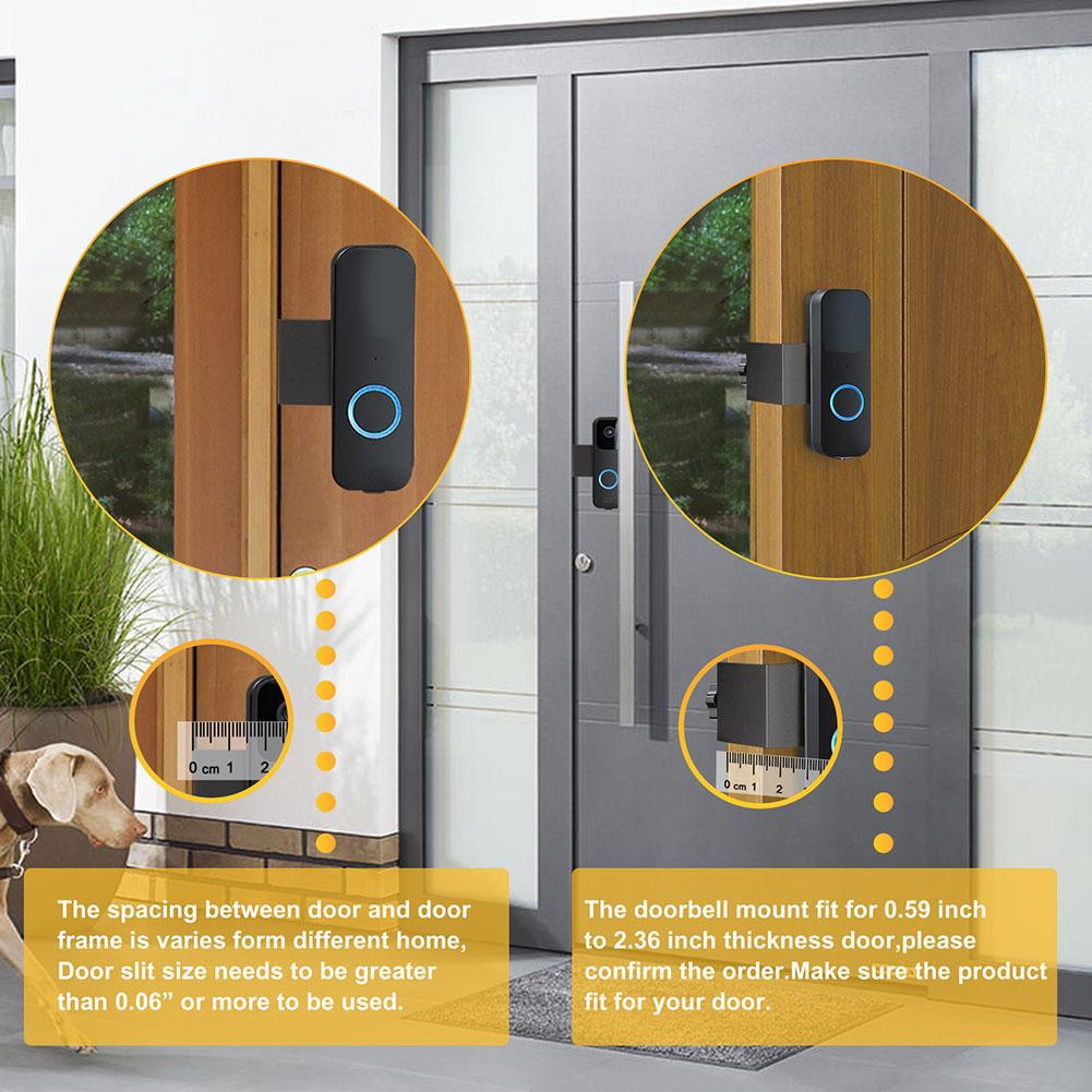 No Damage Doorbell Holder Easy Install Doorbell Bracket Office Doorbell Setup Metal Materials Non-Interfering Design