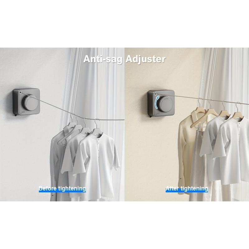 Einfache quadratische Wäscheleine, 188,98 Zoll lang, einziehbar, geeignet für Zuhause/Badezimmer/Balkon, College-Zubehör für den Schulanfang, Trockenständer