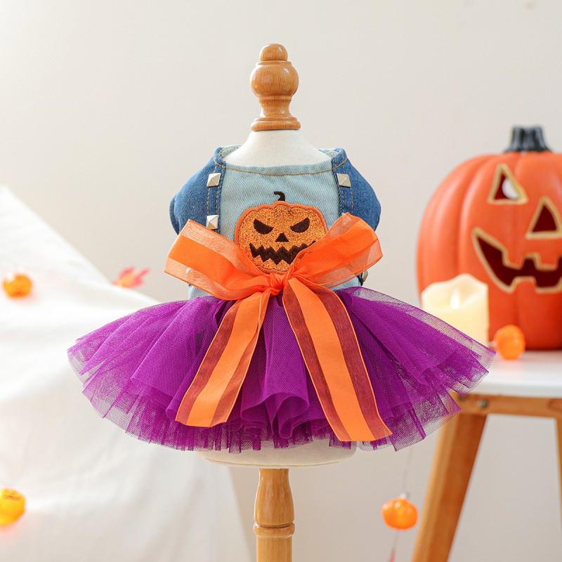PETCIRCLE Halloween Pet Dress Dogs Cats - Pumpkin Ghost Pirate Witch Wedding Skirt