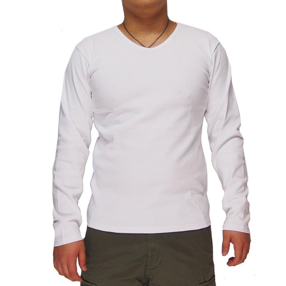 AVIREX Daily Solid Long Sleeve V-Neck T-Shirt/Long Sleeve/6153480-01 White-M