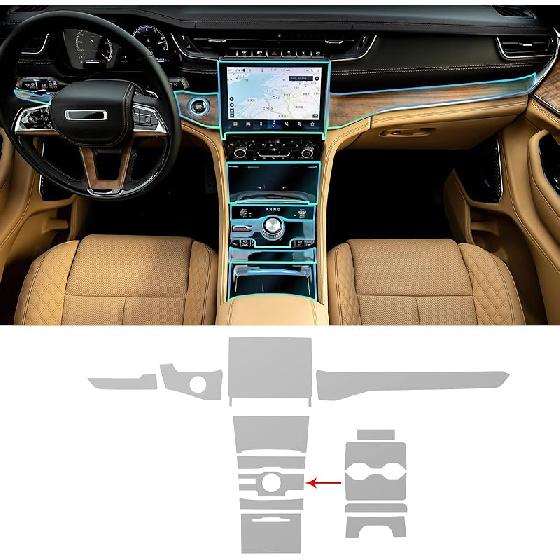 for Jeep Grand Cherokee 2021-2024 PPF Precut 8.5Mil Car Paint Protective Film TPU HD Film Scratch Protector Interior Accessories (Central Control One