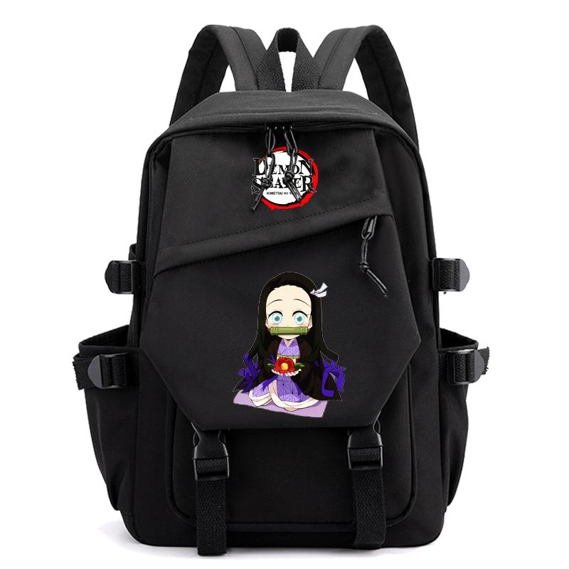 Anime Demon Slayer Ryggsekk Back To Schoolbag for Boy Girl Bookbag for Kid Gaver Menn Dame Reisebag Stor kapasitet ryggsekk