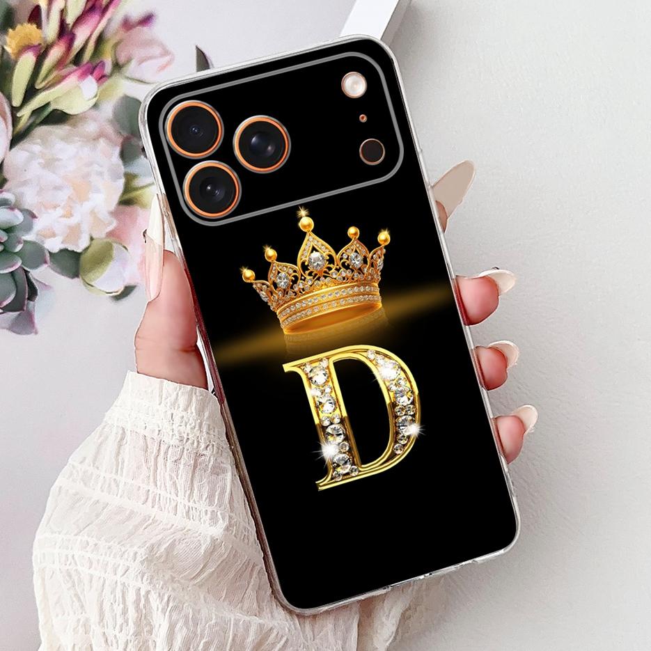 For Apple iPhone 17 Pro Max Case New Luxury Crown Letters Cover Soft Silicone Phone Case For iPhone 17 Air iPhone17 Pro Max Bags