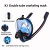 Full Face Snorkeling Mask Double Tube Silicone Full Dry Diving Mask Adult Swimming Mask Diving Goggles