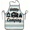 1pc Happy Camping Trailer Firewood Forest Print Apron, Durable and Easy To Clean, Adjustable Waistband, Polyester Material, for Kitchen Cooking, Garde