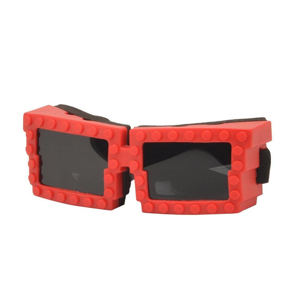 

Breathable Pet Sunglasses Building Block Protective Eyewear Windproof Dog Glasses Gift Giving красный
