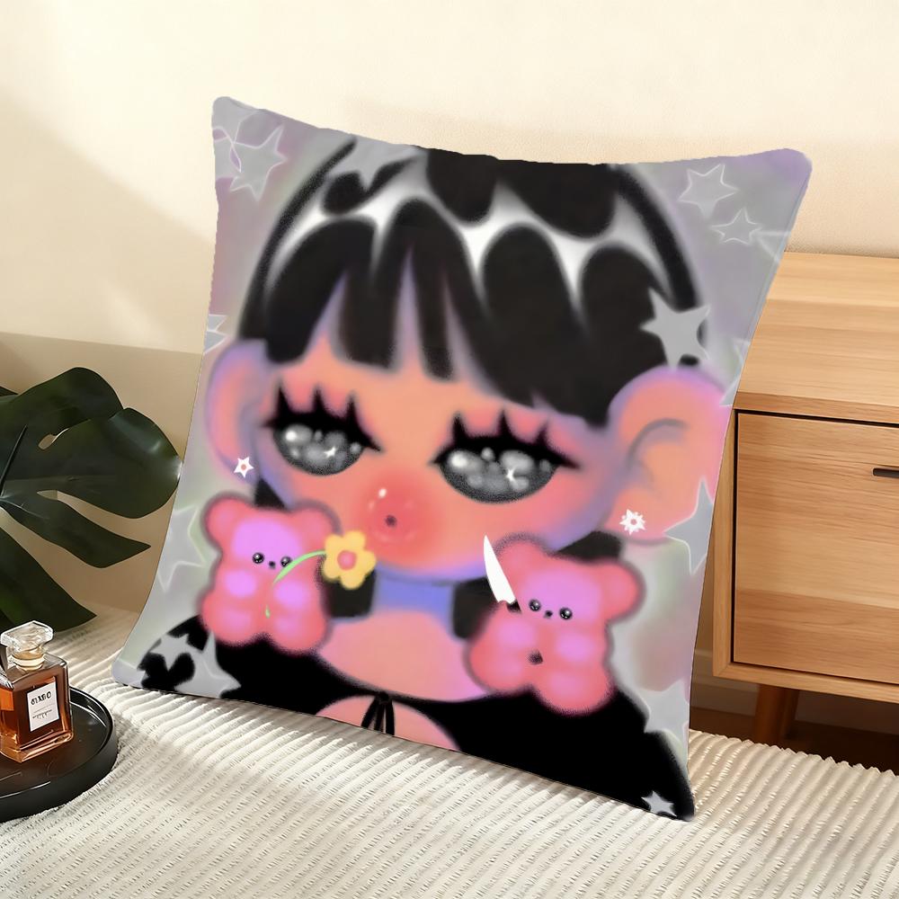 Andreadieznin Spanish Cushion Cover Silky Short Plush Home Sofa Cushion Cover - Invisible Zipper Home Decoration