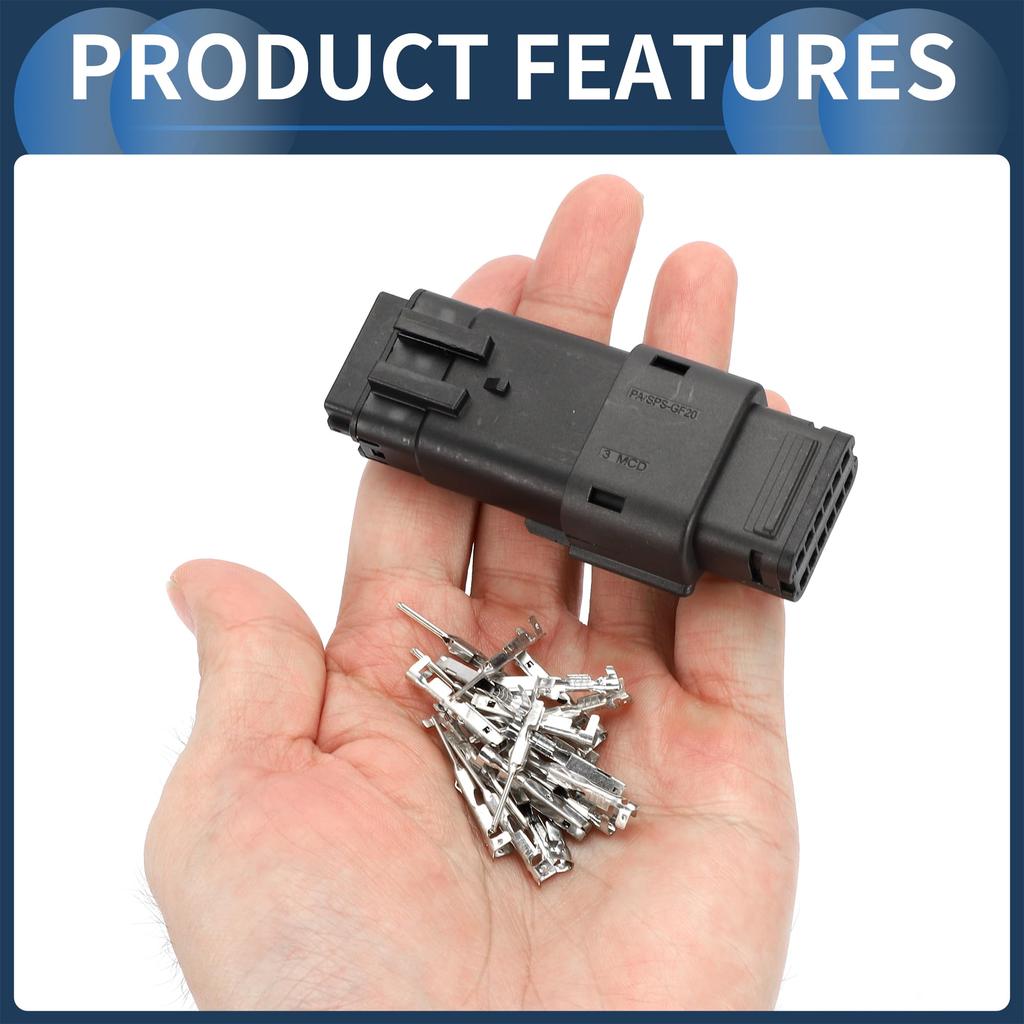 INFINAUTO 1 Set 12 Pin Headlight Waterproof Connector Plug 1mm Series Male Female Wire
