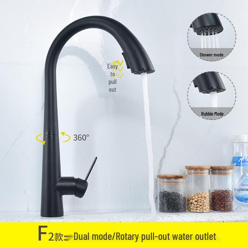 Выдвижной кухонный смеситель TLXT Черный