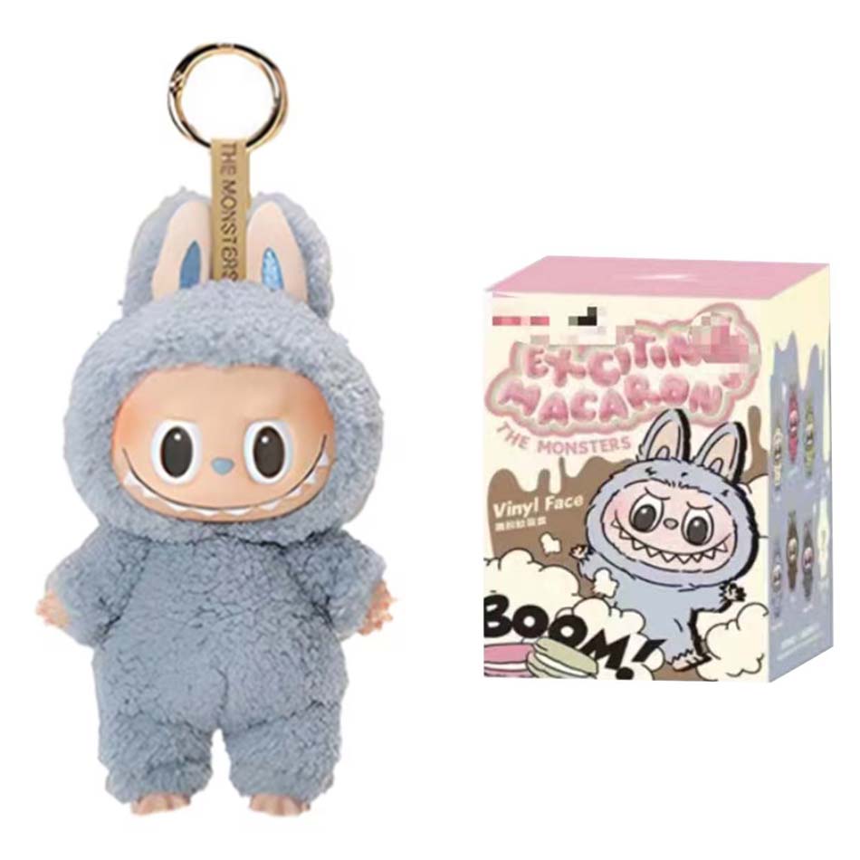 Mokoko Labubu, bambola in vinile con viso mostruoso, bambola macaron con cuore che si muove, ciondolo appeso, regalo di Natale e compleanno, portachiavi in peluche