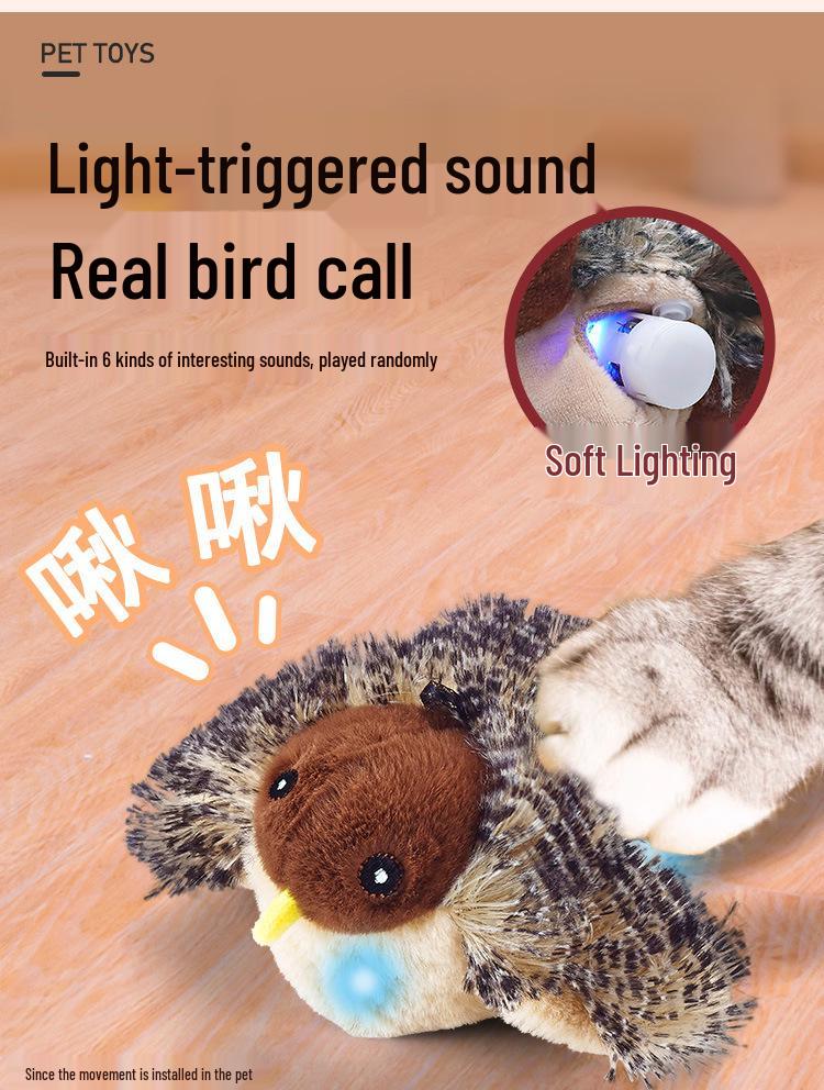 Remote Control Electric Sparrow Cat Toy - Interactive Self-Play Wings Simulator for Cats