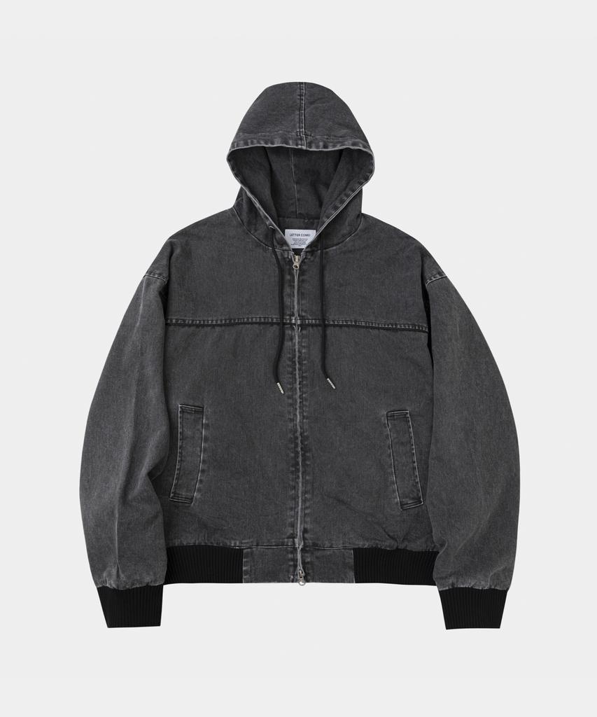 LETTERCOMO Piping Work Hooded Jacket Black