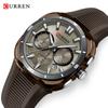 CURREN 8502 Brandneue Quarzuhren für Herren Leuchtendes Chronographen-Kalender-Sport 30M Wasserdichtes Silikonarmband Herren-Armbanduhr