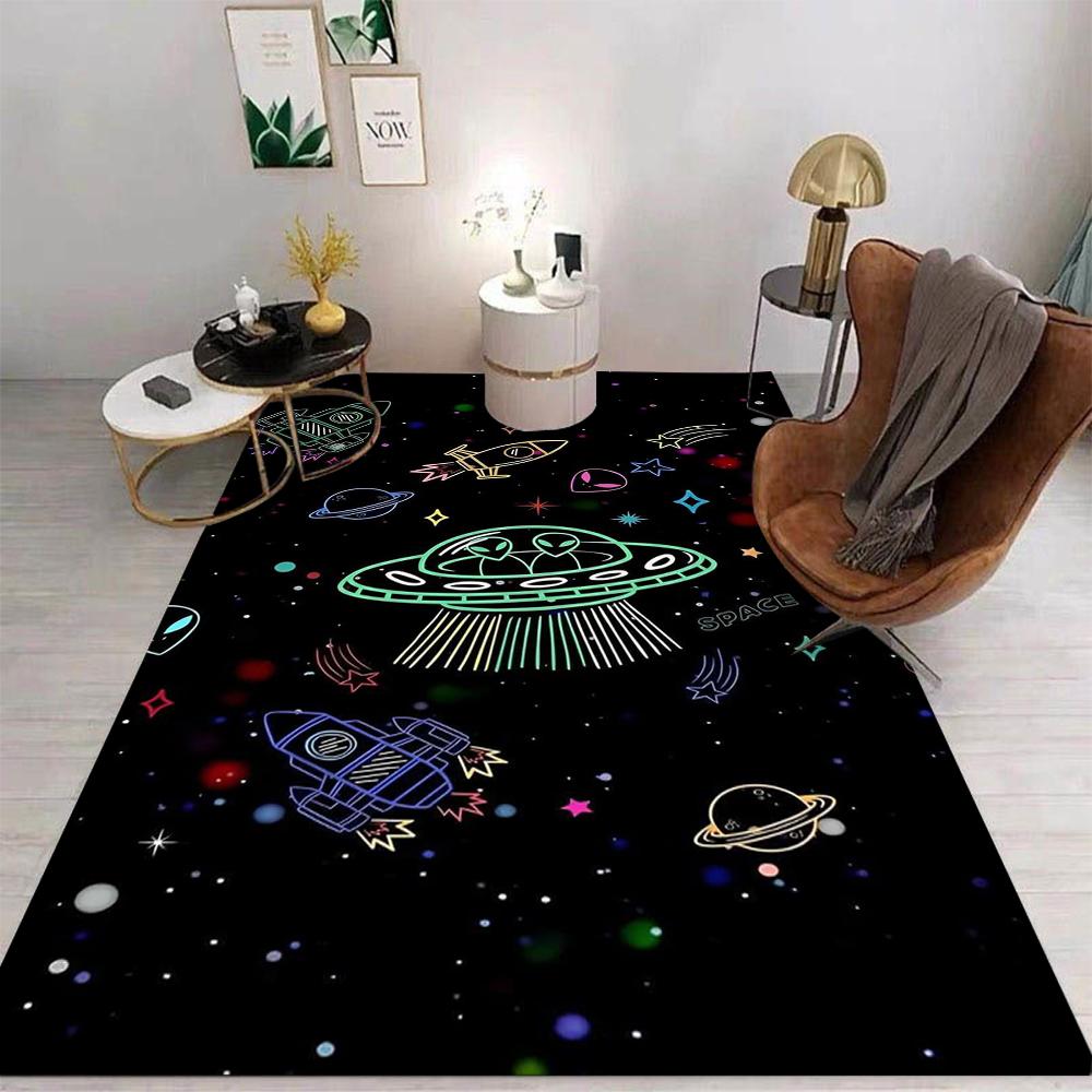 Space Planet Carpet Starry Sky Carpets for Living Room Decor Illusion Sofa Rugs Home Bedroom Nonslip Area Floor Mat Kid Play Mat
