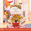Medium Ceramic Lucky Cat Figurine with Electric Waving Paw - Prosperity Charm for Shops and Gifts