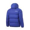 Li Ning Table Tennis Series Warm Windproof Color Block Printed Logo Hooded Short Down Jacket Men Jacket Royal-Blue AYMT023-1