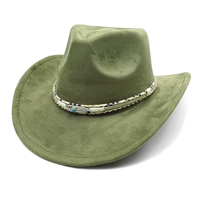 Ethnic Style Cowboy Hat With Wide Brim For Men Women Spring Sun Protection