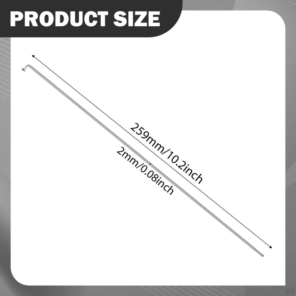 10Pcs Stainless Steel Bike Spokes 2mm Impact Resistance Part Repair with Spoke for Mountain