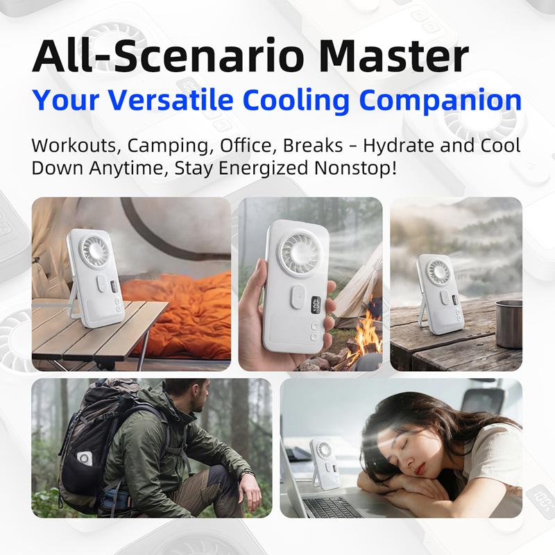 Mini Portable Handheld USB Rechargeable Misting Fan Digital Display Humidifier Outdoor Personal Air Cooler Ventilador Portátil