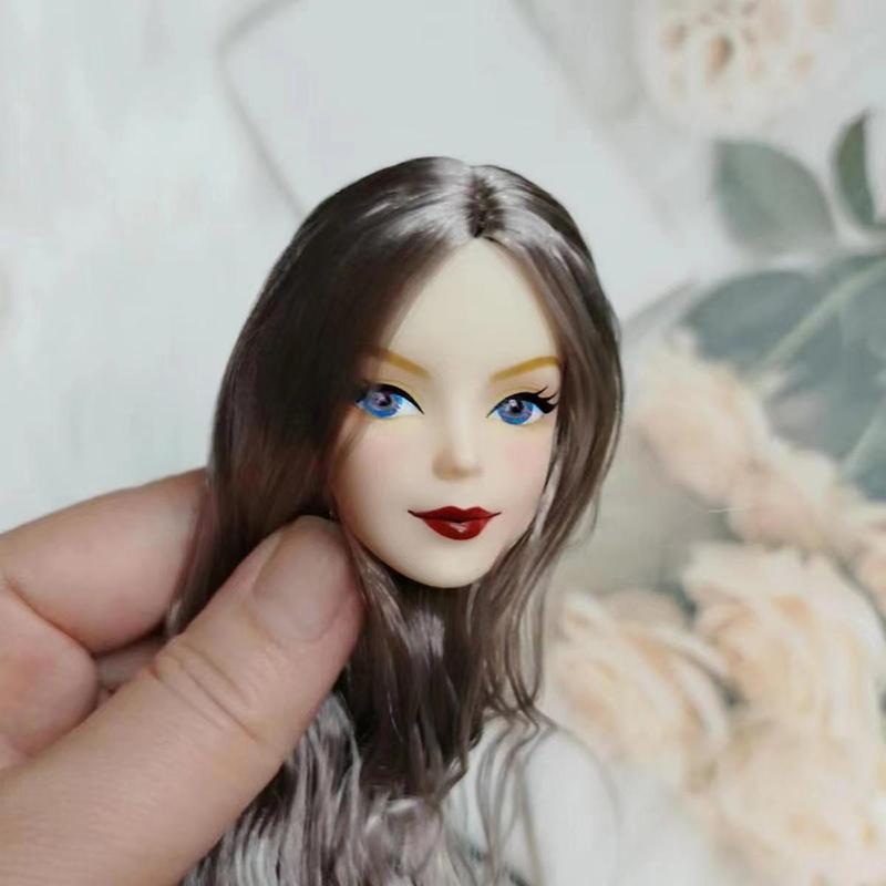 30cm Puppenkopf Dame mit großen welligen lockigen Haaren 16 Verkleidungszubehör Mädchen DIY Spielzeug