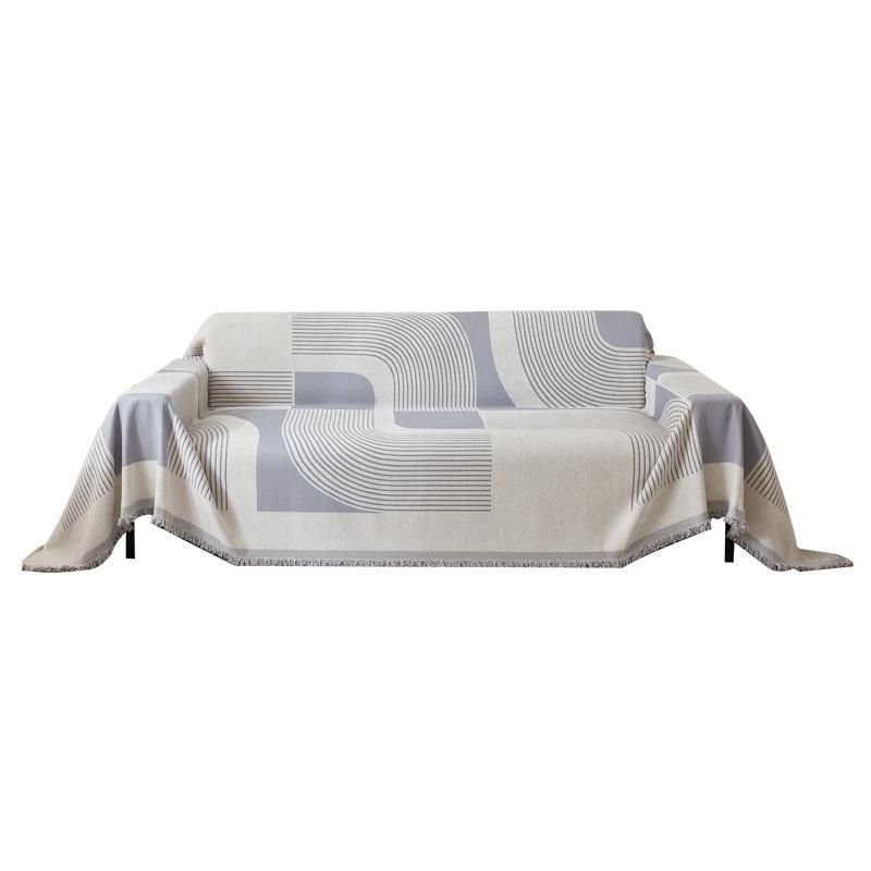 Japanese Style Sofa Cover with Tassel, Two Sides Throw Blanket, Sofa Covers, Geometric Lines, Towel Ins, Home Decor, Tapestry