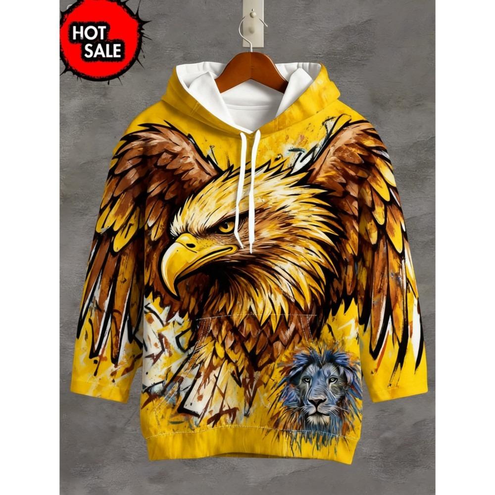 Modische Tier-Kapuzenpullover Für Mann Tiger 3D-Druck Herbst Sweatshirt Hoodie Street Casual Sweatshirt Y2K Übergroß Unisex Kleidung