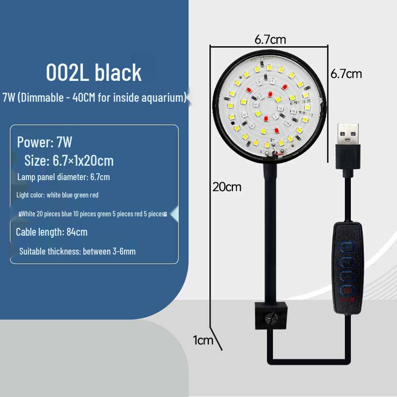 Energie sparende LED-Aquariumleuchte für kleine Becken mit super heller Bepflanzung und Clip-Halterung.