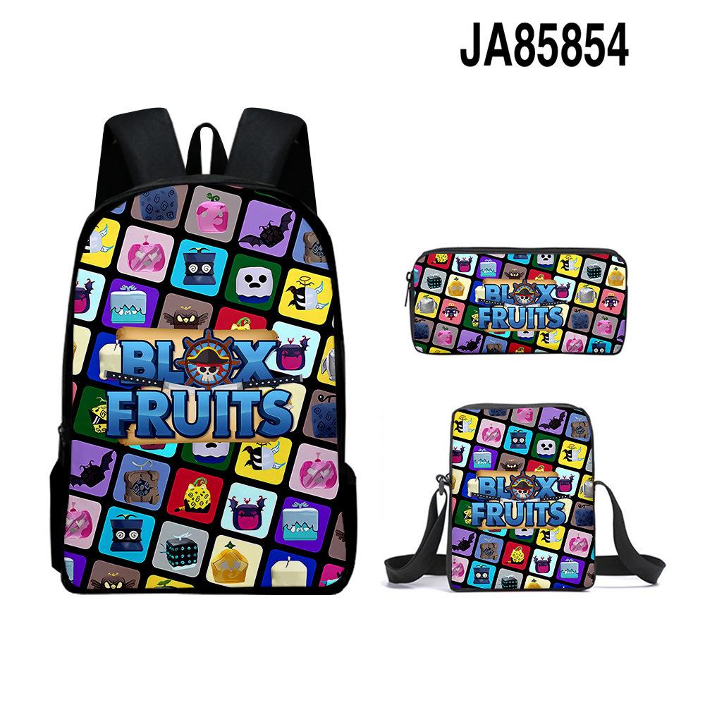 3D-Spiel Blox Fruits Schultasche Rucksack Umhängetasche Federmäppchen Rucksack Dreiteiliges Set