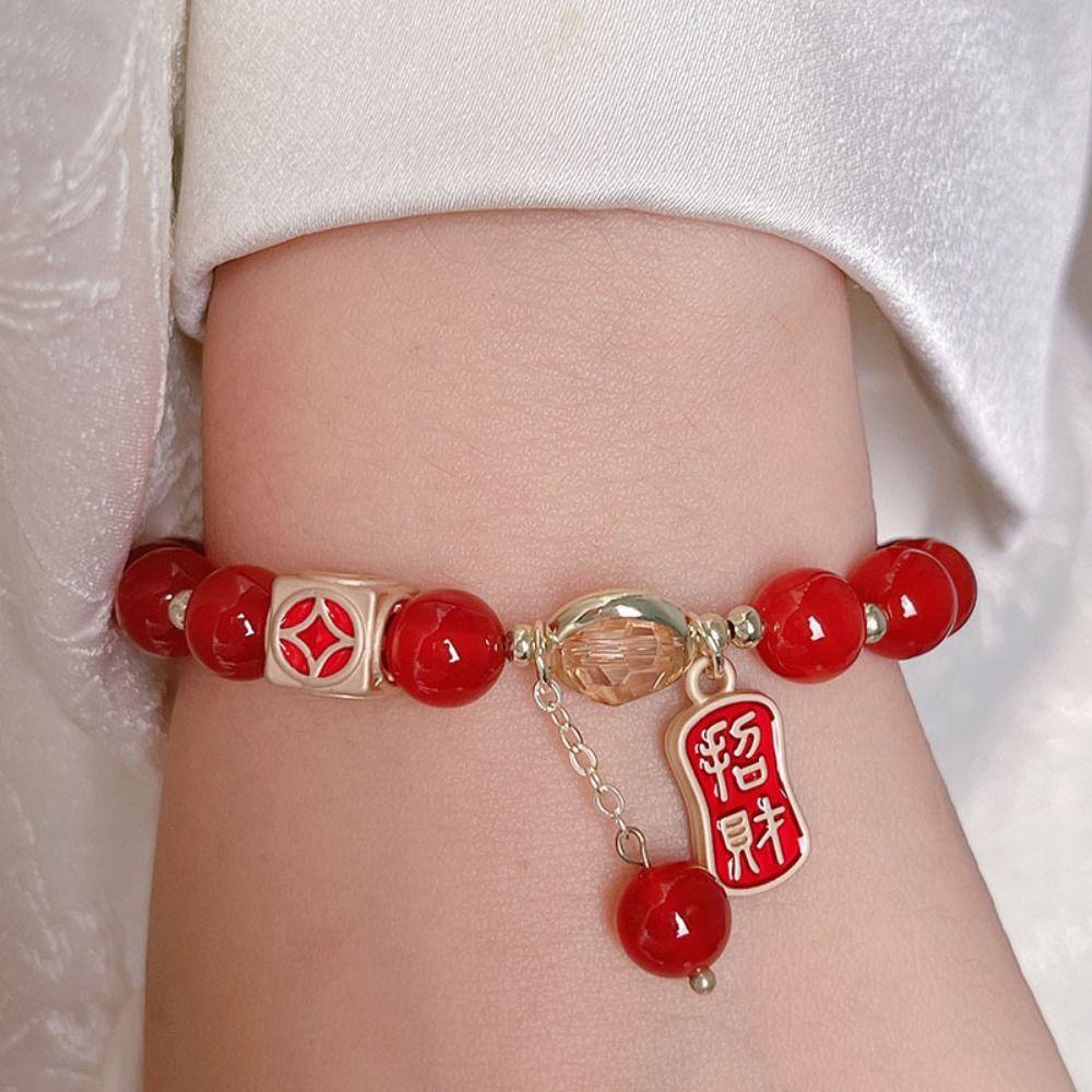 Pendant Burst Bead Bracelet Lucky Cat Beads Bangles Delicate New Snake Year Bracelet  New Year