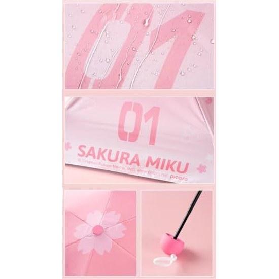 6 Ribs Reverse Folding Hatsune Miku Umbrella One-touch Automatic Opening Closing Sunshade UV Protection Suitable Both Sunny Rainy Weather Includes