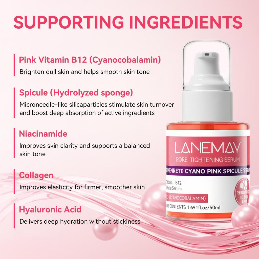 Cemenrete Cyano Pink Spicule Serum-Smooth Skin-Enhance Barrier Strength To Lock In Moisture-Suitable For All Skin Types,50ml