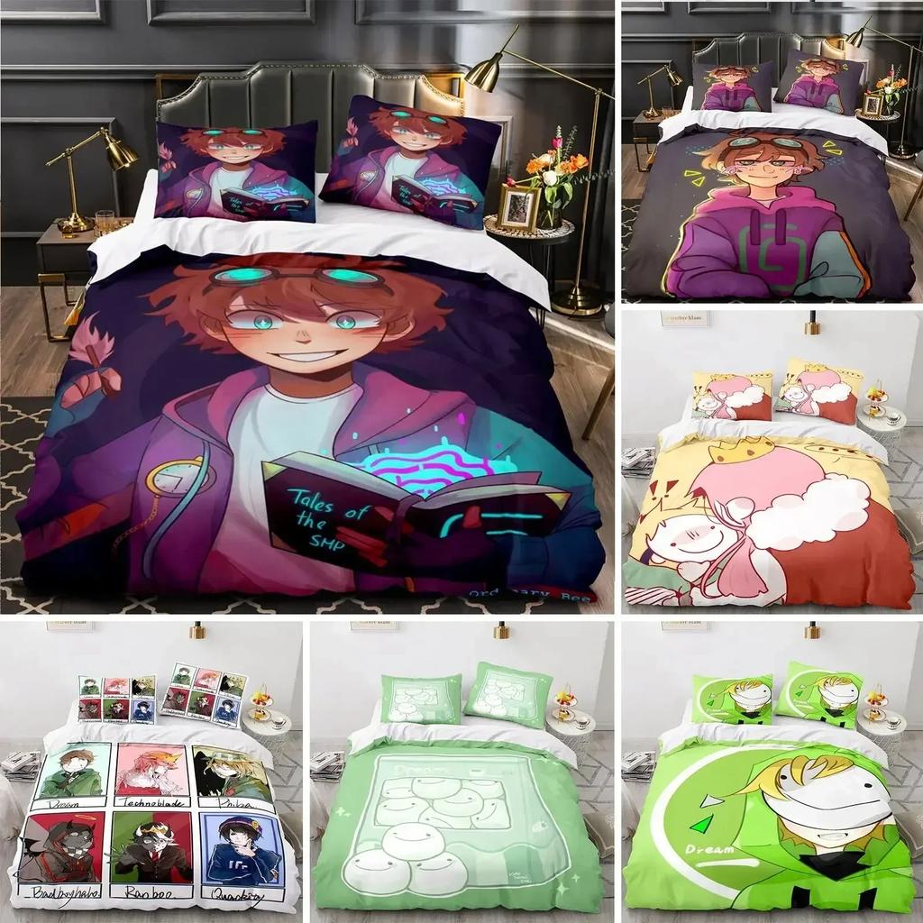 Top GeorgeNotFound Bedding Set Dream Merch Ranboo Duvet Cover Double Twin Full Queen King For Adult Kids Quilt Cover
