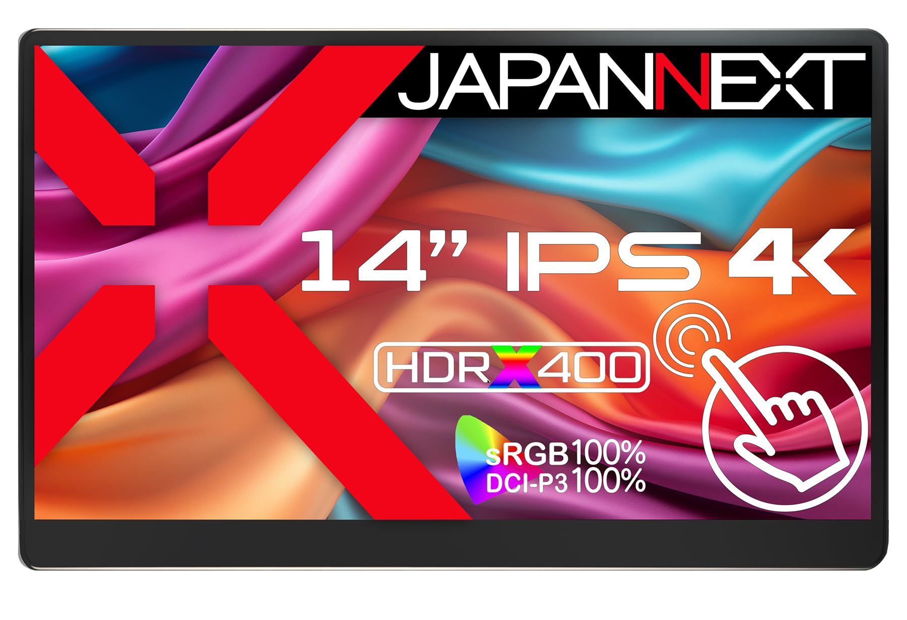 

JAPANNEXT Mobile Monitor IPS Panel 4K UHD 3840x2160 Resolution with Smart Case 14-inch (Type C/PC Compatible/Built-in Speaker/100% sRGB/Matte)