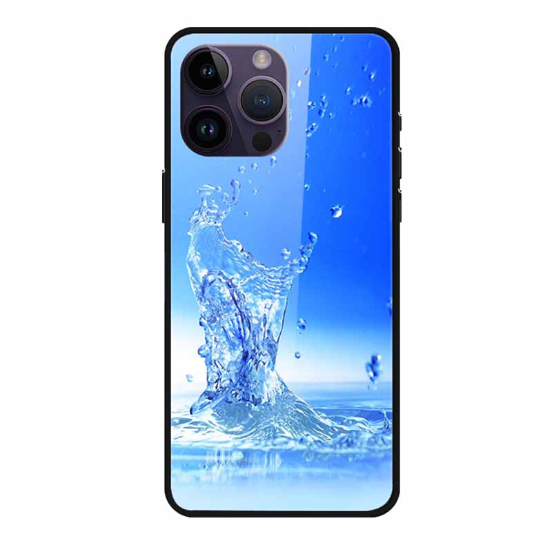Tempered Glass Case For iphone 15 Pro Max Case Hard Glass Back Cover Soft TPU Bumper For iphone 16 Pro Max Phone Case 16Pro Max