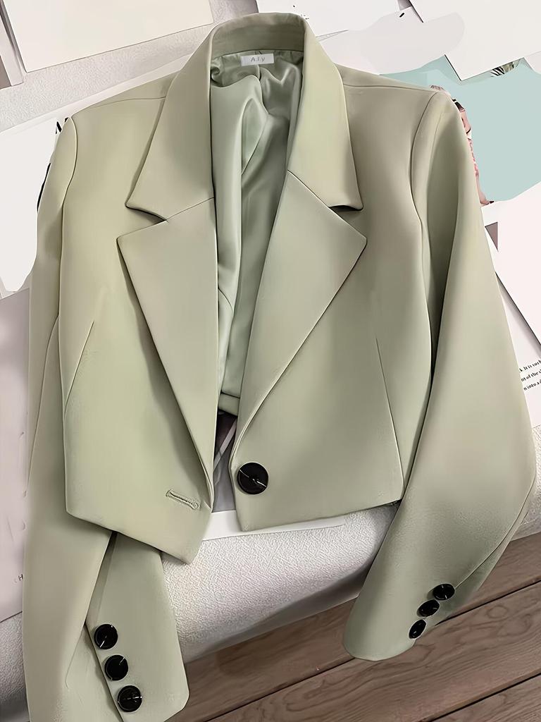 2026 Women's Slim Fit Short Blazer: Versatile High Waist Jacket for Spring & Autumn