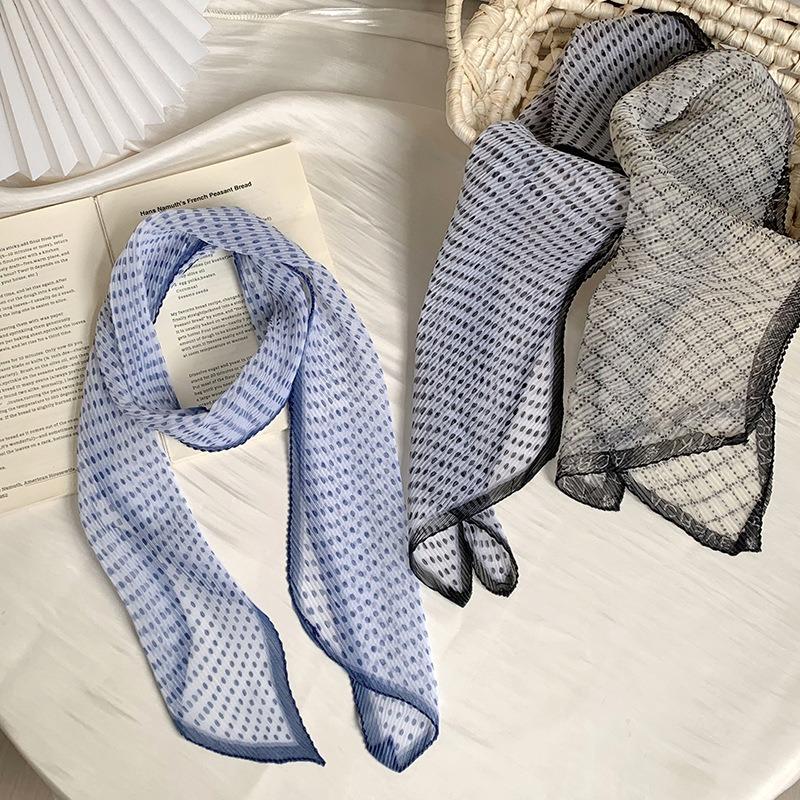 Silk scarf long strip high-end spring and summer versatile bag head silk scarf scarf headband silk scarf tied hair decorative belt