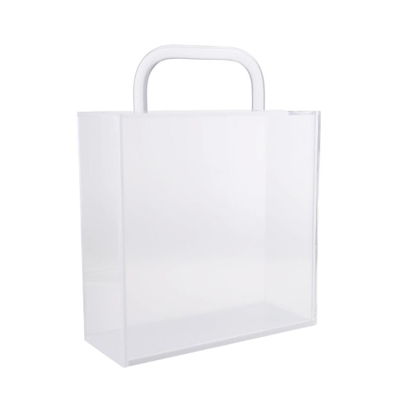 Acrylic Handheld Flowers Box Gift Wrapping Bag with Handle Reusable Bag for Bridesmaids Wedding Birthday