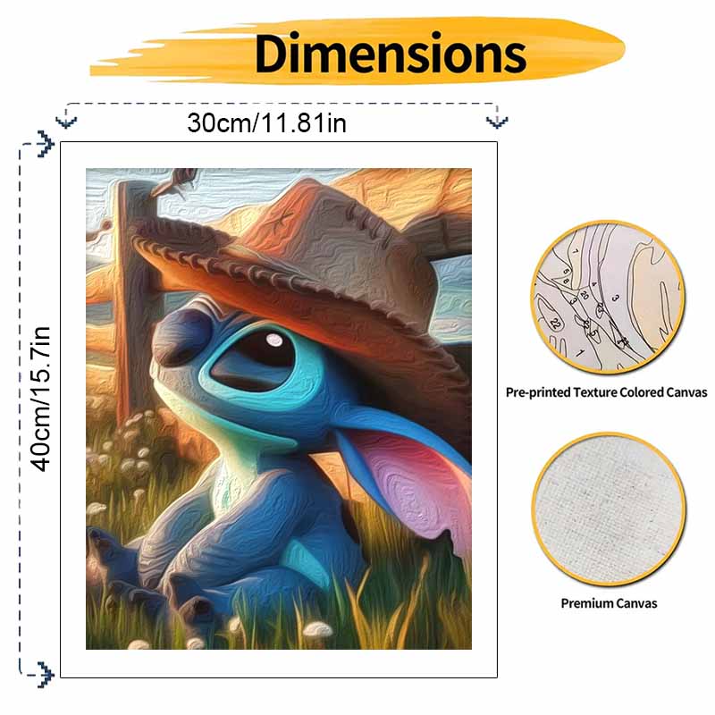 Disney Cowboy Stitch animation digital oil painting diy handpainted coloring painting home decoration art supplies craft wall decor kit