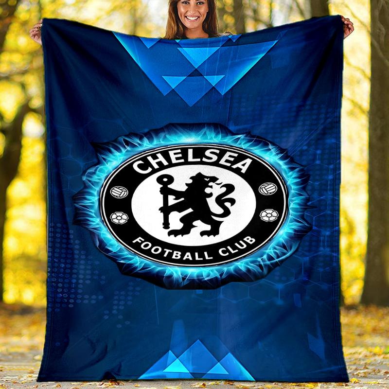 1pc C-Chelsea Theme Blanket - Digital Print, Polyester, Cozy for All Seasons, Perfect for Outdoor, and Travel