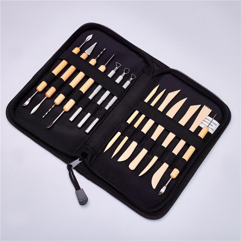 14 Ceramic Tools Set Clay Stone Plastic Soft Pottery Clay Sculpture Knife Aluminum Rod Double End Shaped Set